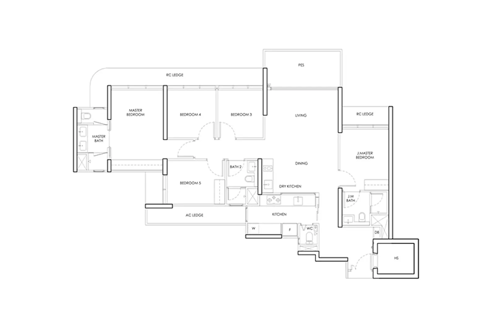 5 bedroom suite layout